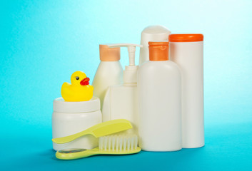 Cosmetics set for kids, hairbrush and crest
