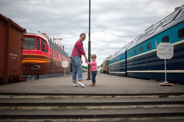 Mother and child on platform