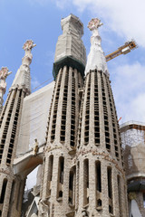 Fototapeta na wymiar szczegóły katedry La Sagrada Familia w Barcelonie.