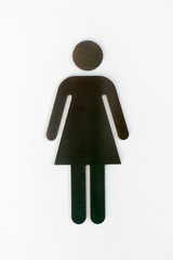 Aluminum woman toilet signs