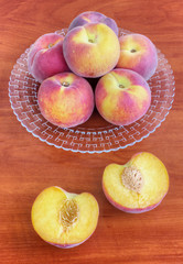 Peaches on table