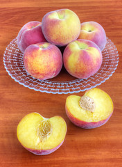 Peaches on table