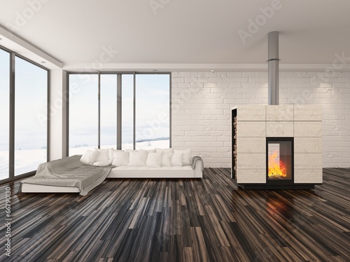 Moderne inneneinrichtung interior mit weißem sofa stock photo and