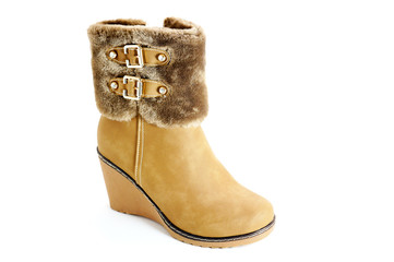 One women's winter boot with buckles