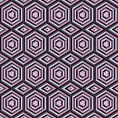 Mosaic of different colors, geometric shapes of hexagons.