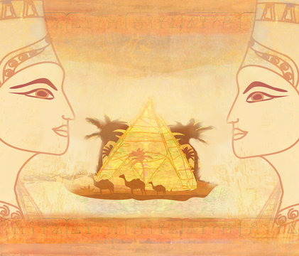 vintage card with Egyptian queen
