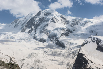 Fototapeta na wymiar Lyskamm aus der Sicht des Gornergrates, ob Zermatt, Wallis, Schweiz