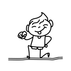 hand drawing happy kids