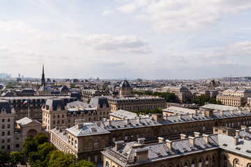 Naklejka premium Parispanorama von der Kathedrale Notre Dame