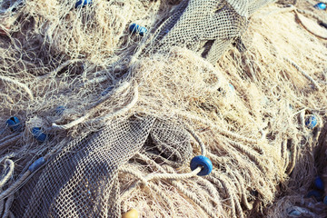 Fishing nets in the harbor