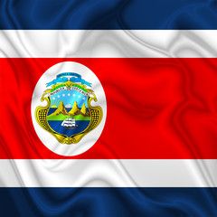 Costa Rica Waving Silk Flag