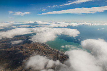 View of the earth from height of clouds