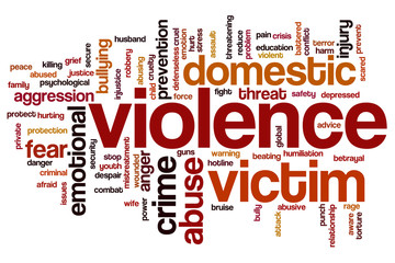 Fototapeta premium Violence cup word cloud