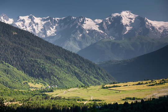 Mountanious landscape of Zemo (upper) Svaneti