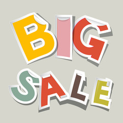 Big Sale Paper Stickers Vector Illustration