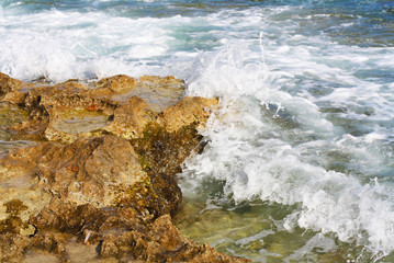 Wave crashing on the rocks