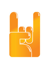 Rock hand icon vector