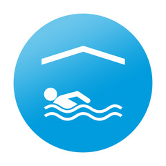 Etiqueta redonda piscina cubierta