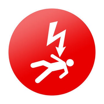 Etiqueta redonda descarga electrica