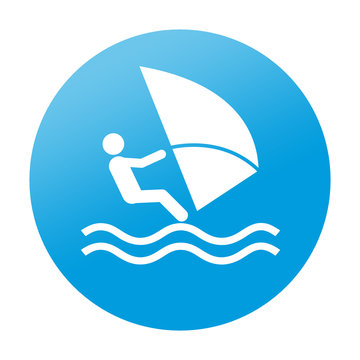 Etiqueta redonda windsurf
