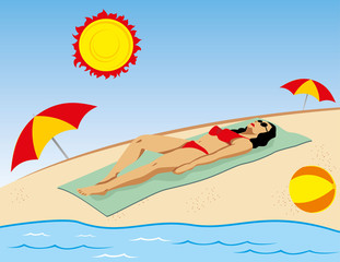 Fototapeta premium Person taking sun bather