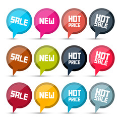 Vector Sale Labels Set on White Background