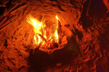 Poster [Afrika - Marokko] Lagerfeuer in der Wüste Westsahara © PCW