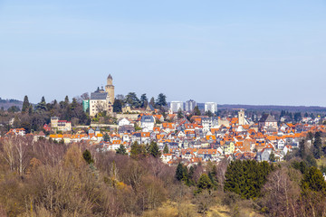 Fototapeta na wymiar view to old town and castle of Kronberg