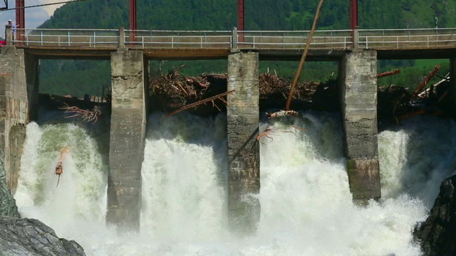 View of Chemal dam, Altai Republic, Russia.