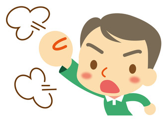 男性　怒る
