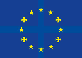 european union and georgia flags