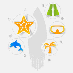 Set of summer tourism icons