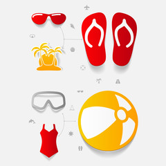Set of summer tourism icons