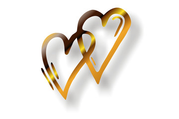 goldenes doppeltes Herz