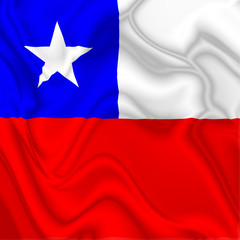 Chile Waving Silk Flag