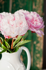 Bouquet of beautiful pink peonies