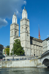 Grossmünster Church in Zurich, Switzerland