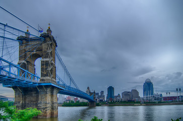 Fototapeta na wymiar Cincinnati skyline. Image of Cincinnati skyline and historic Joh