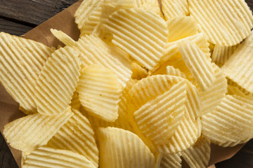 Unhealthy Crinkle Cut Potato Chips