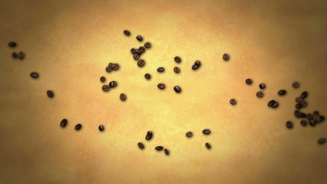 Indonesia map Coffee Bean on Old Paper Stop Motion
