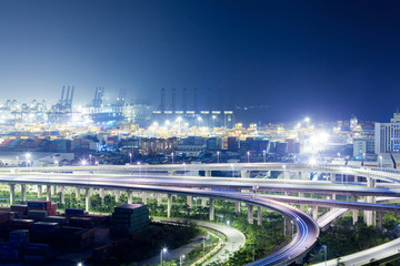 Fototapeta na wymiar China Shenzhen, Yantian port overpass