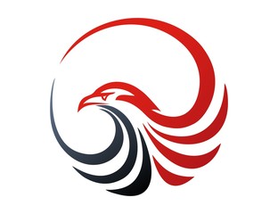 Obraz premium logo jastrzębia, ptak, symbol orła, ikona nowoczesnego biznesu mediów