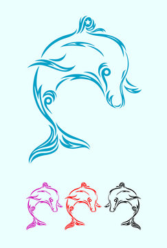 Dolphin art vector design.