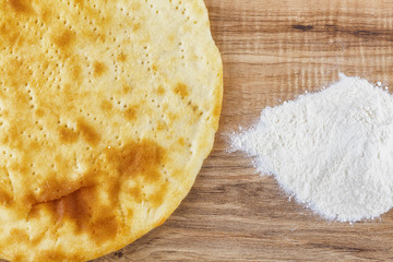 Baked pastry and flour