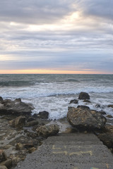 Sunset on a sea beach