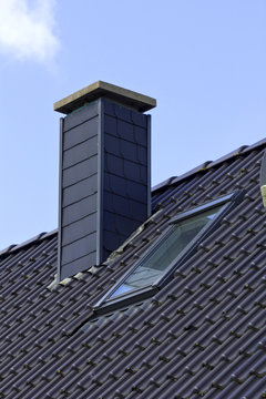 Close up chimney on the roof