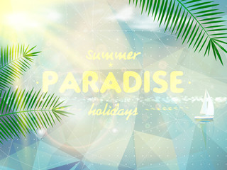 Abstract seaside view poster template