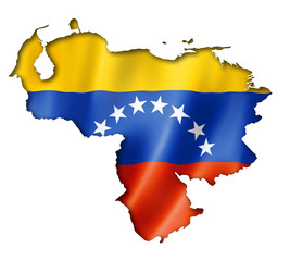 Obraz premium Venezuelan flag map