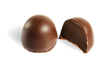 Chocolate candy isolated on white background