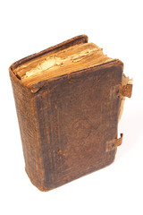 Very old books isolated on white